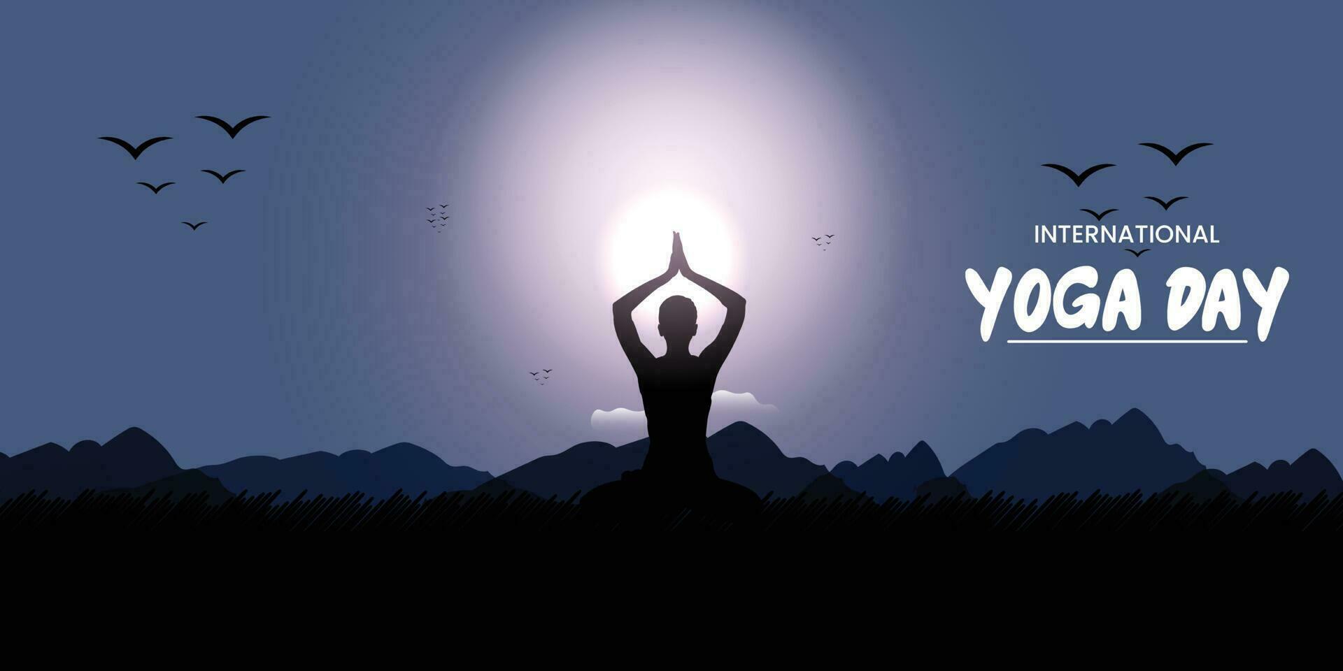 yoga day banner design vector