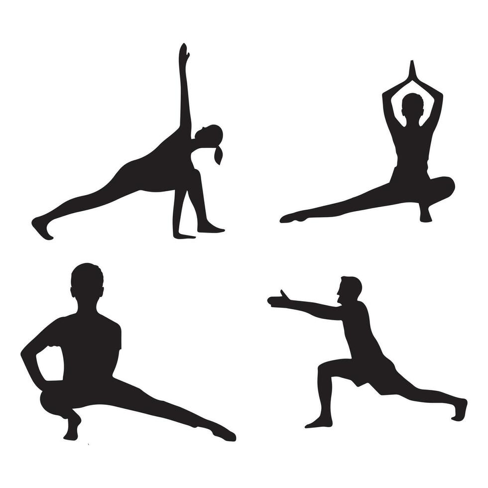 yoga poses all different arts vector file