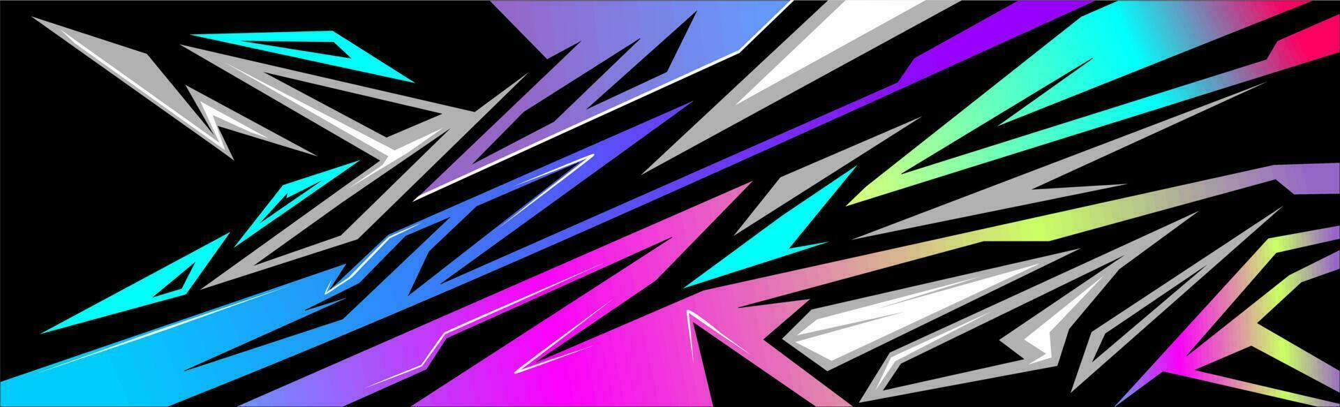 Abstract Car decal design vector. Graphic abstract stripe racing background kit designs for wrap vehicle, race car, rally, adventure and livery vector