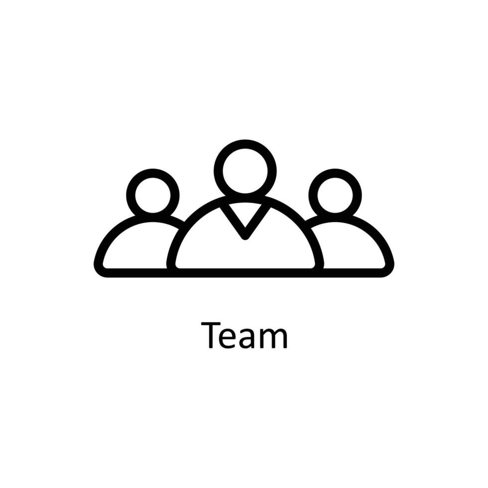 Team  Vector  Outline Icons. Simple stock illustration stock