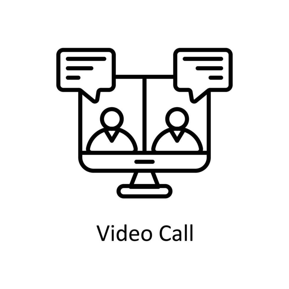 Video Call  Vector  Outline Icons. Simple stock illustration stock