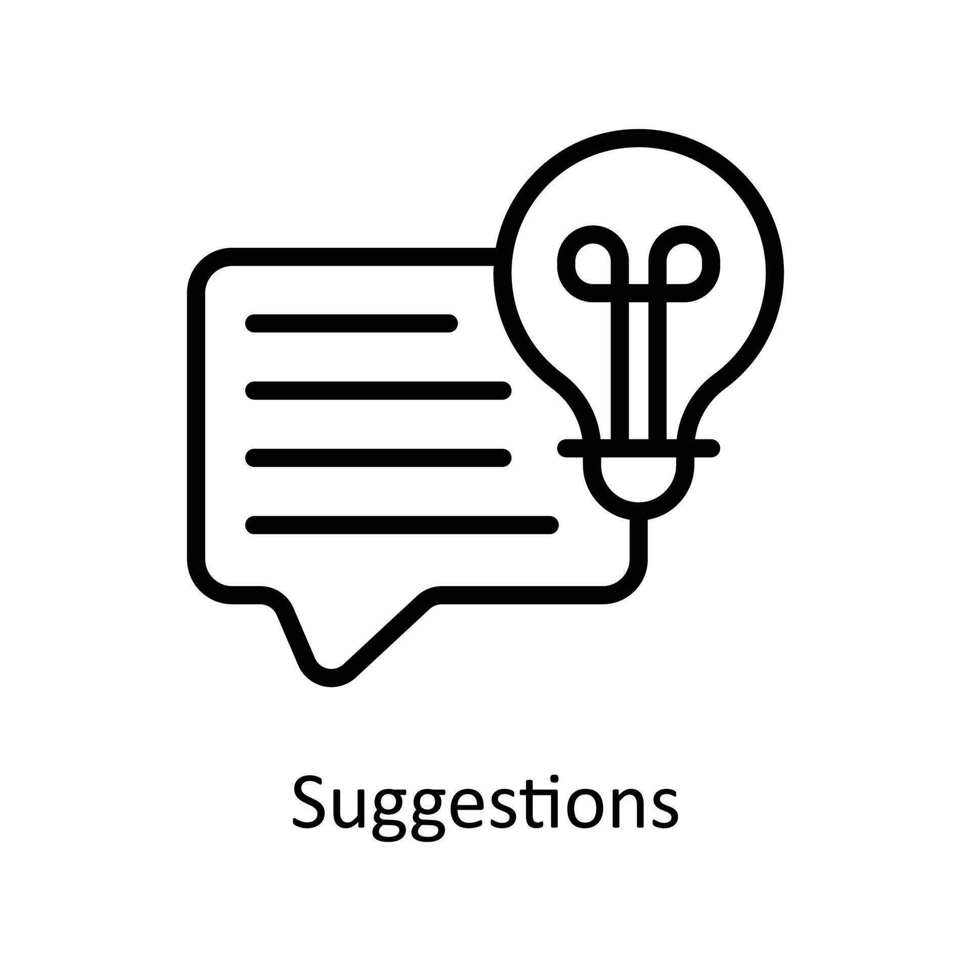 Suggestions Vector Outline Icons Simple stock illustration stock