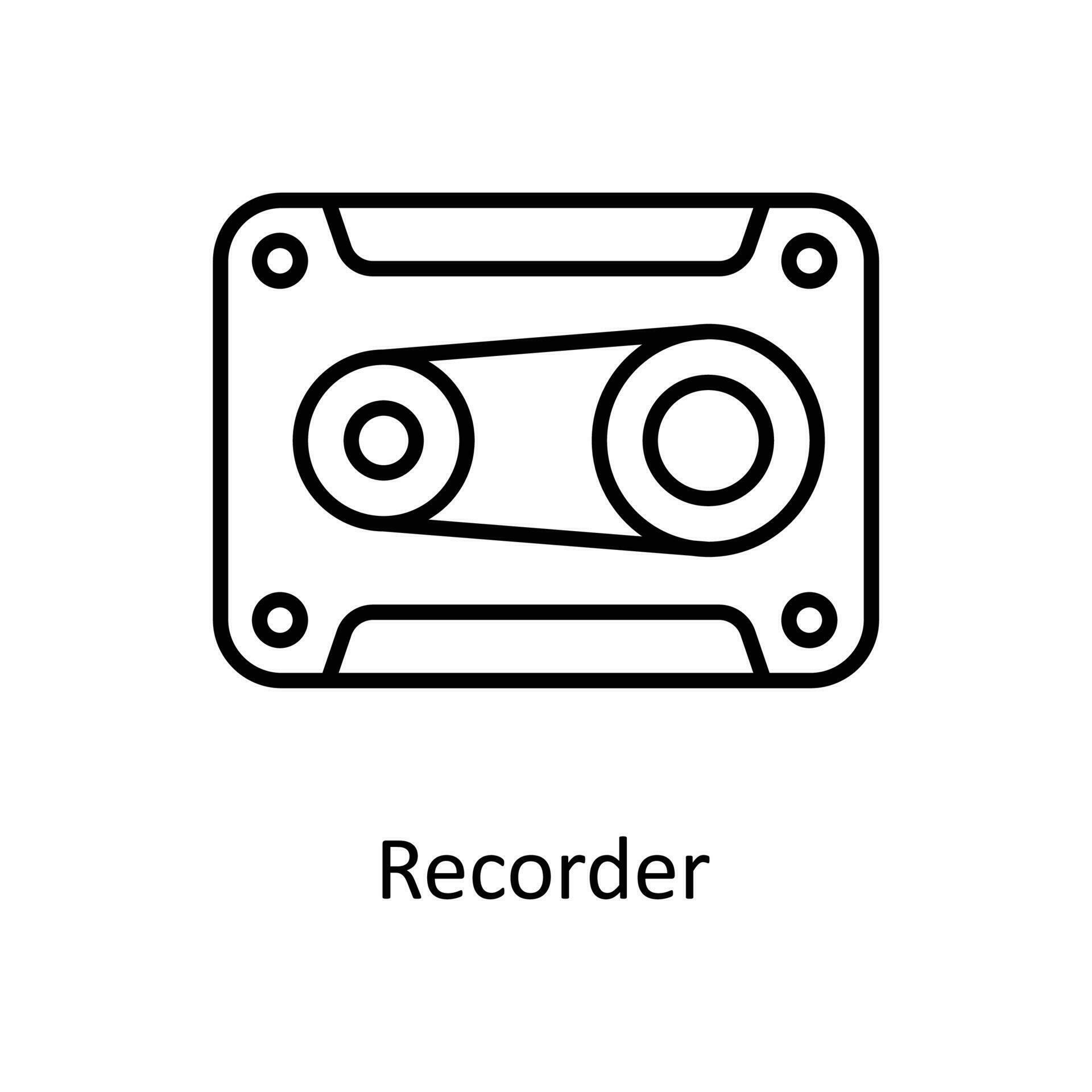 Recorder Vector Outline Icons. Simple stock illustration stock 23221789