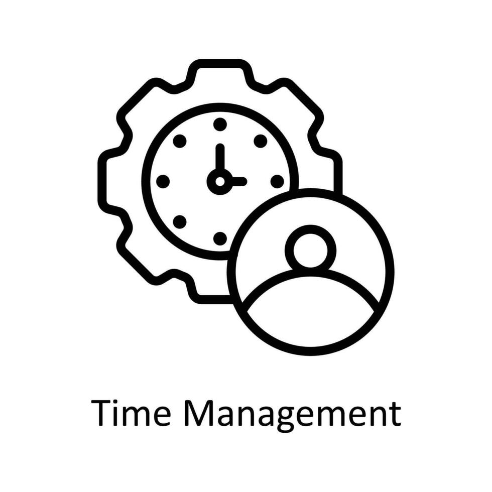 Time Management  Vector  Outline Icons. Simple stock illustration stock