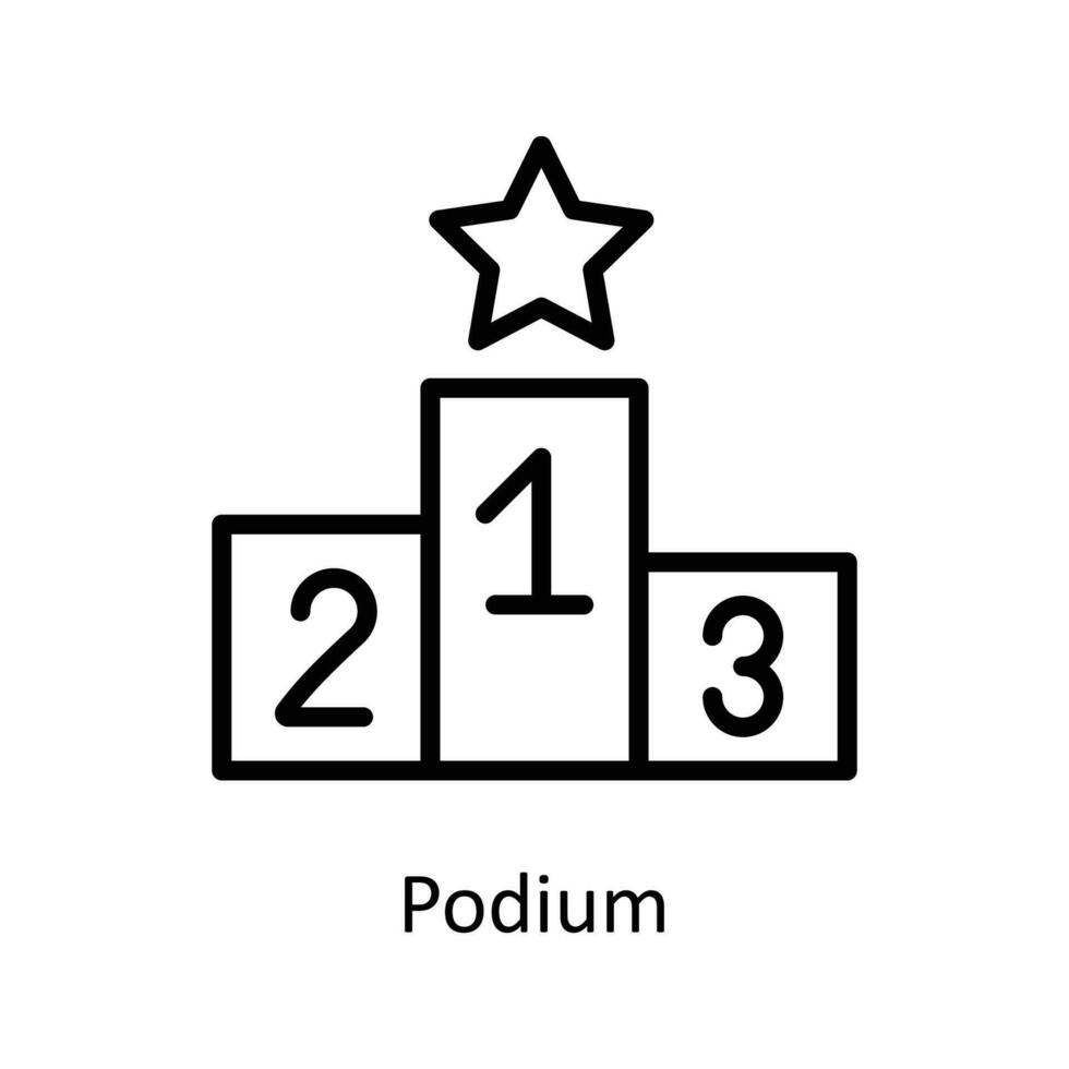 Podium Vector  Outline Icons. Simple stock illustration stock