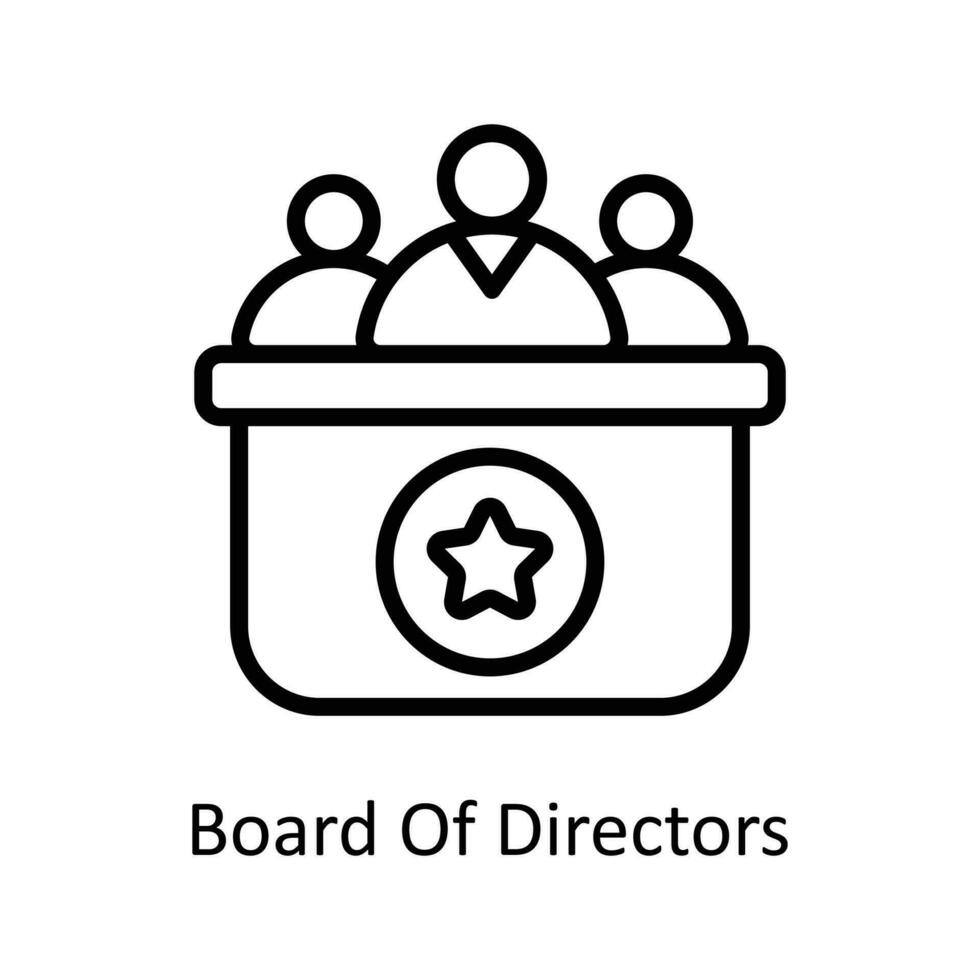 Board Of Directors Vector  Outline Icons. Simple stock illustration stock