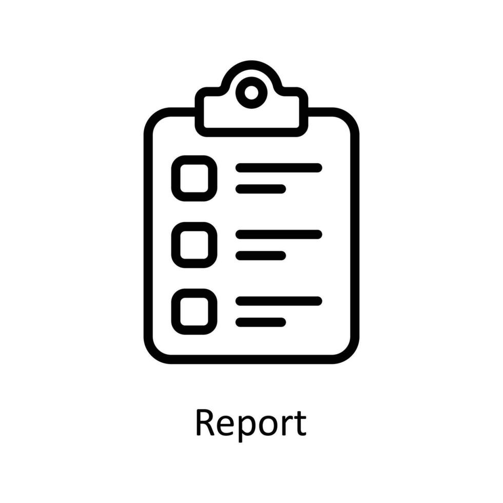 Report  Vector  Outline Icons. Simple stock illustration stock