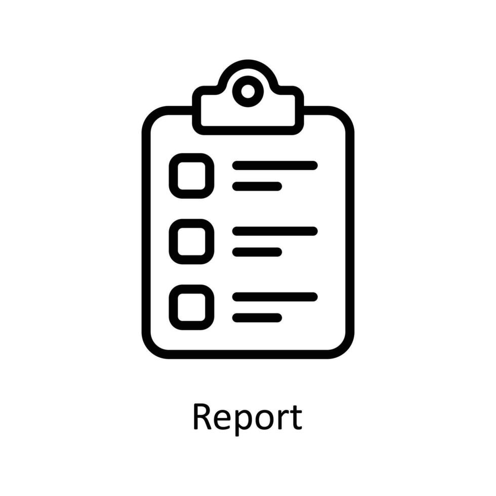 Report  Vector  Outline Icons. Simple stock illustration stock