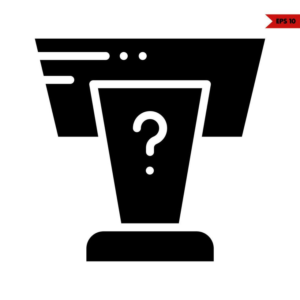 question mark in board glyph icon vector