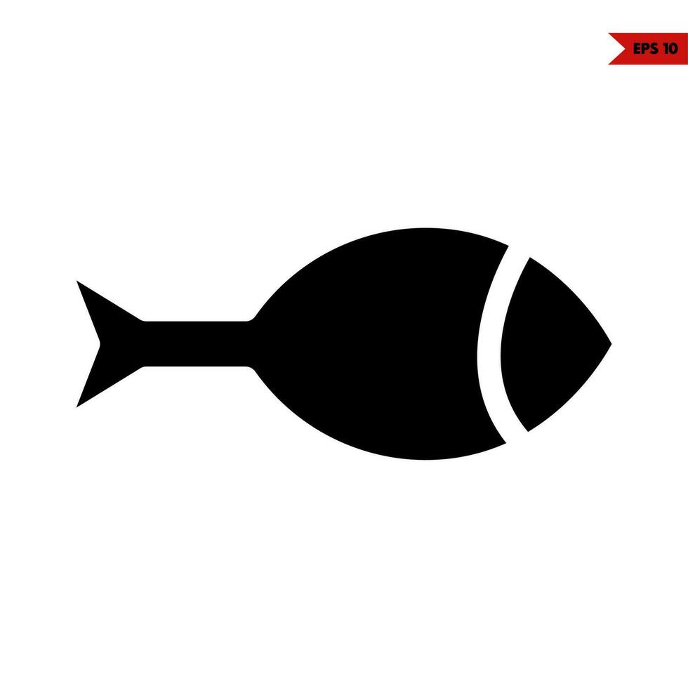 pescado glifo icono vector