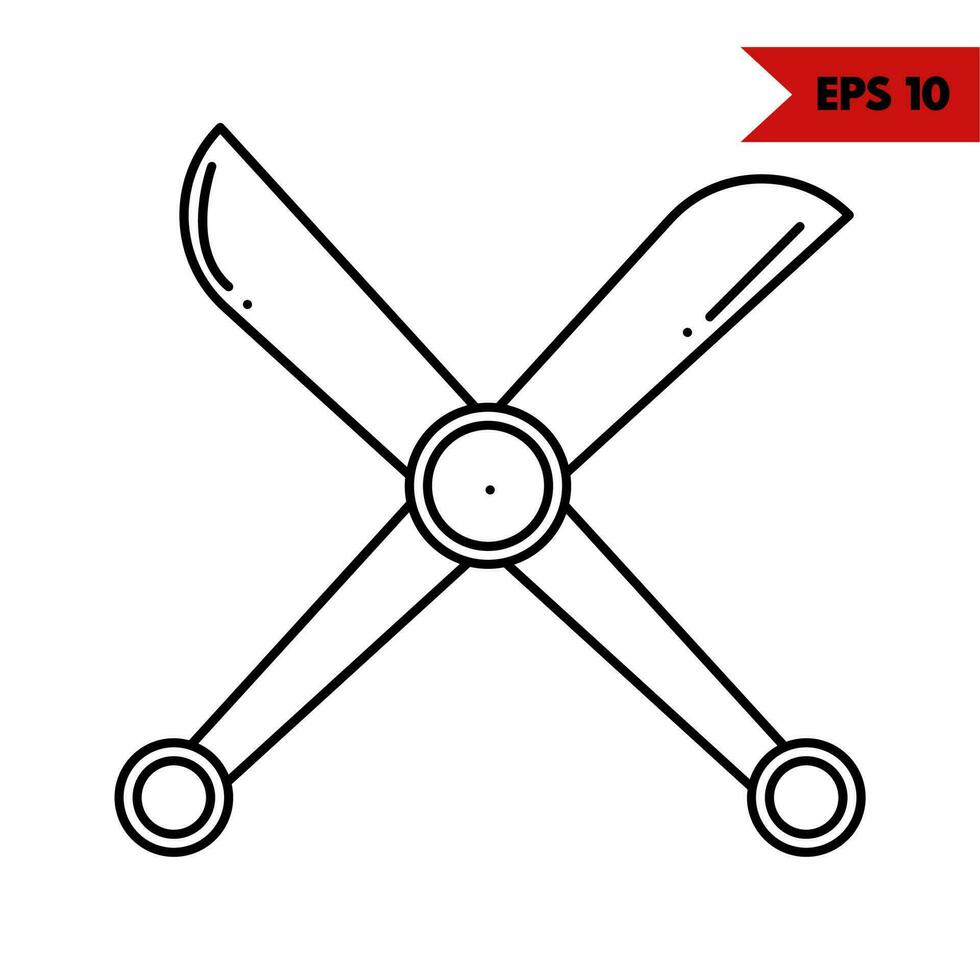 scissor line icon vector