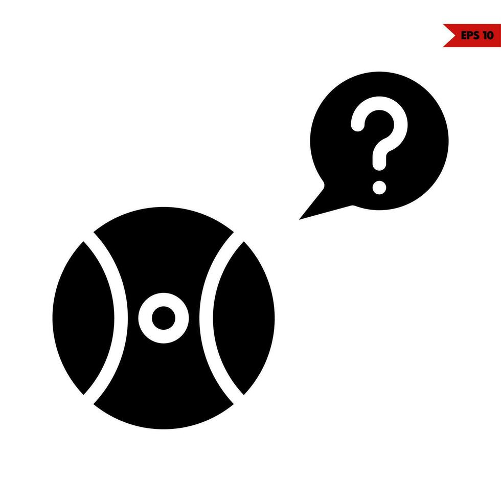 ball with question mark in speech bubble glyph icon vector