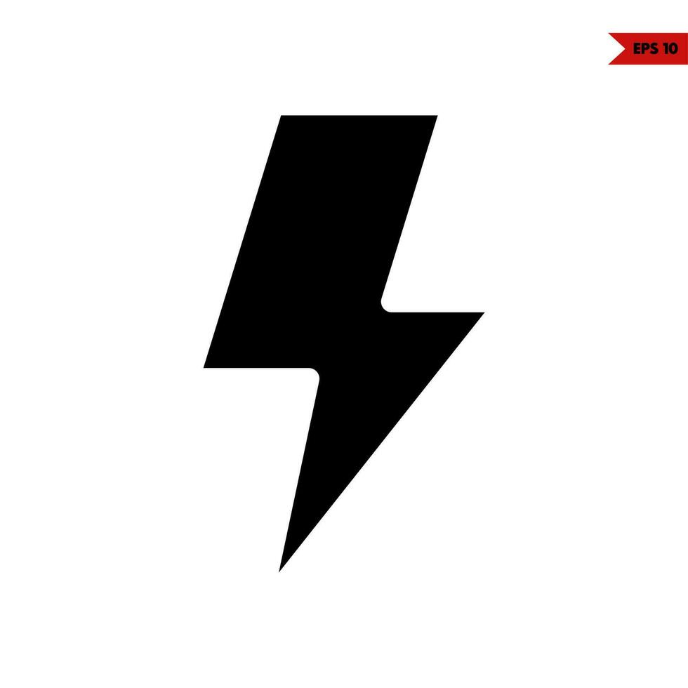 lightning glyph icon vector