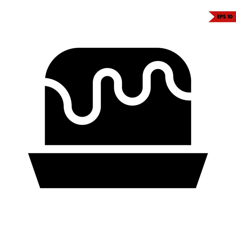 pudding in plate glyph icon vector