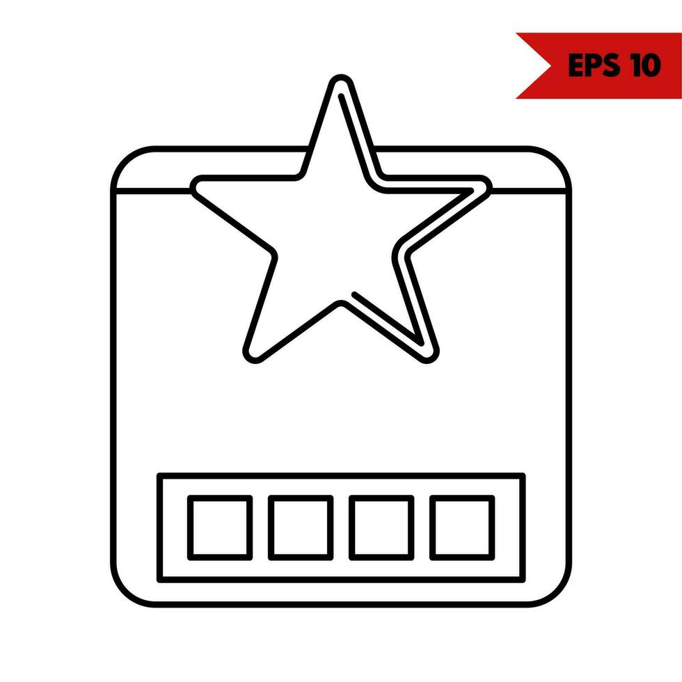 star with monitor line icon vector