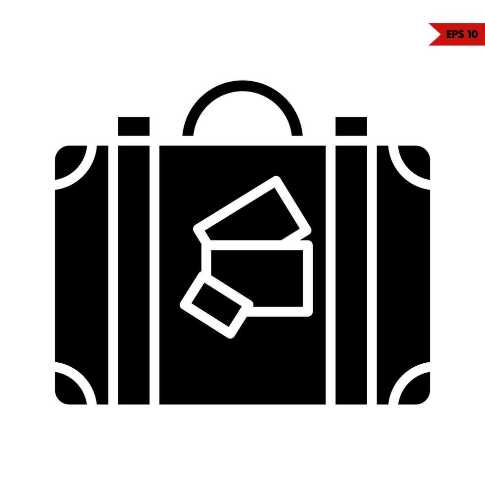 suitcase bag glyph icon vector