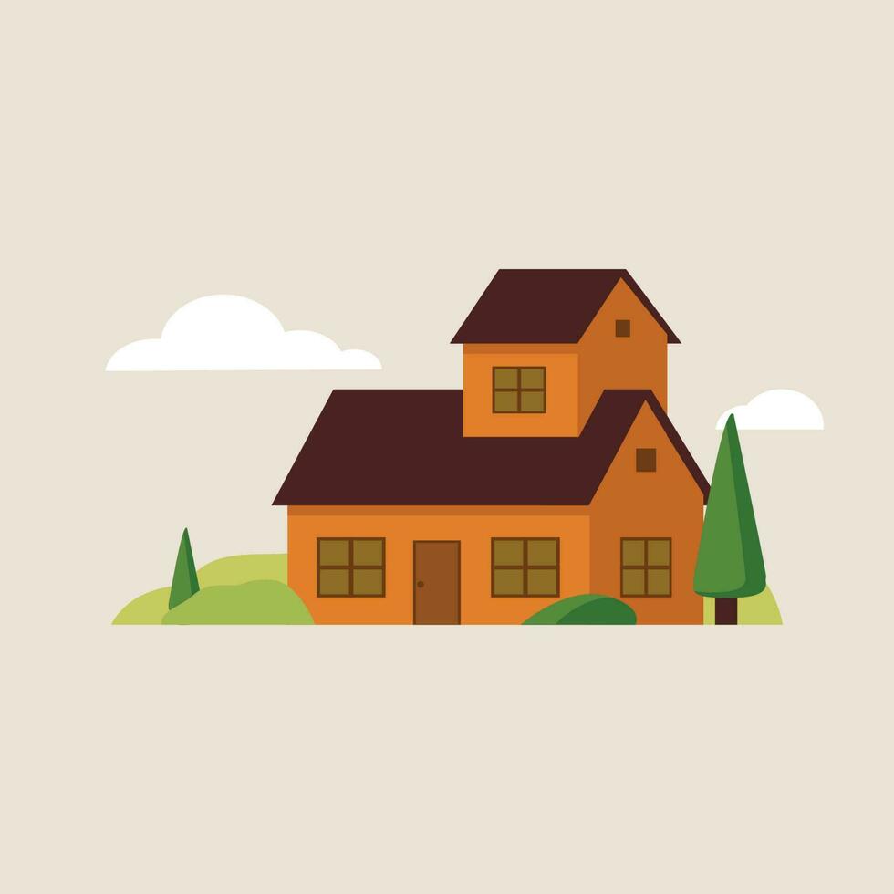 Flat House vector premium vector illustration