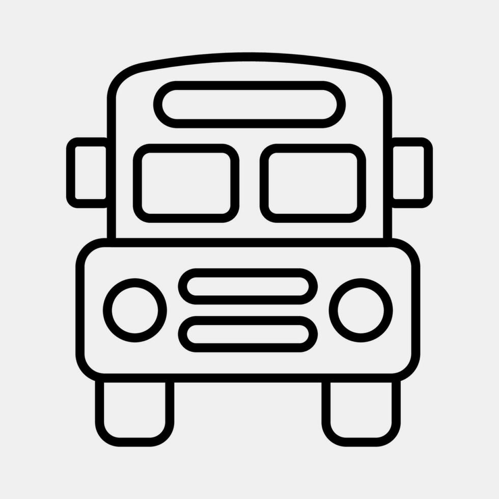 Icon school bus. School and education elements. Icons in line style. Good for prints, posters, logo, advertisement, infographics, etc. vector