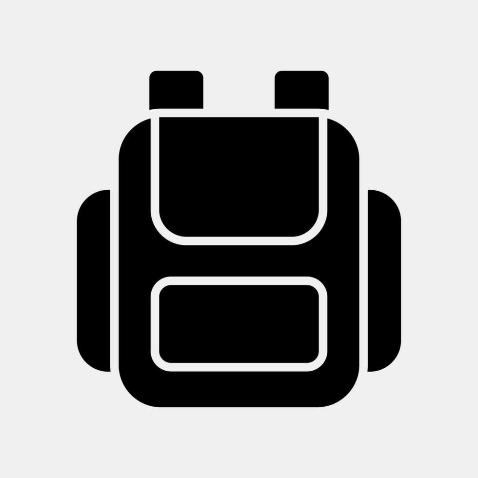 Icon bag. School and education elements. Icons in glyph style. Good for prints, posters, logo, advertisement, infographics, etc. vector