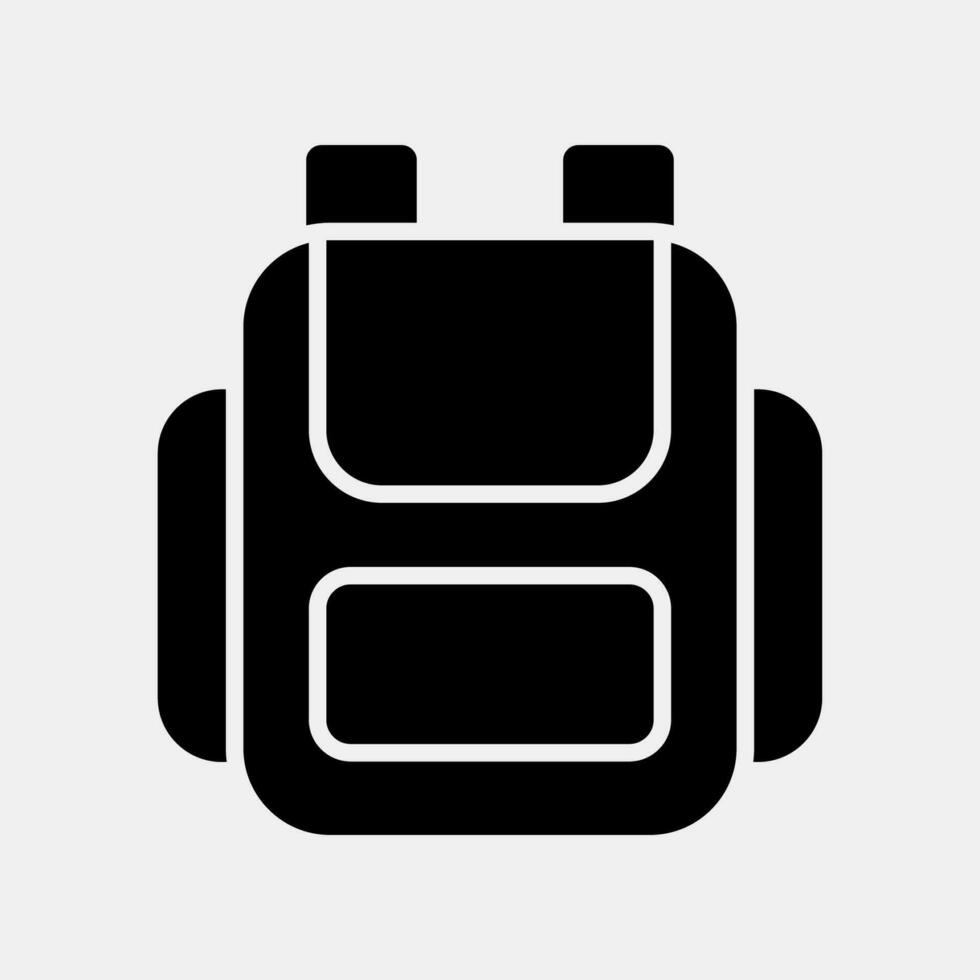 Icon bag. School and education elements. Icons in glyph style. Good for prints, posters, logo, advertisement, infographics, etc. vector