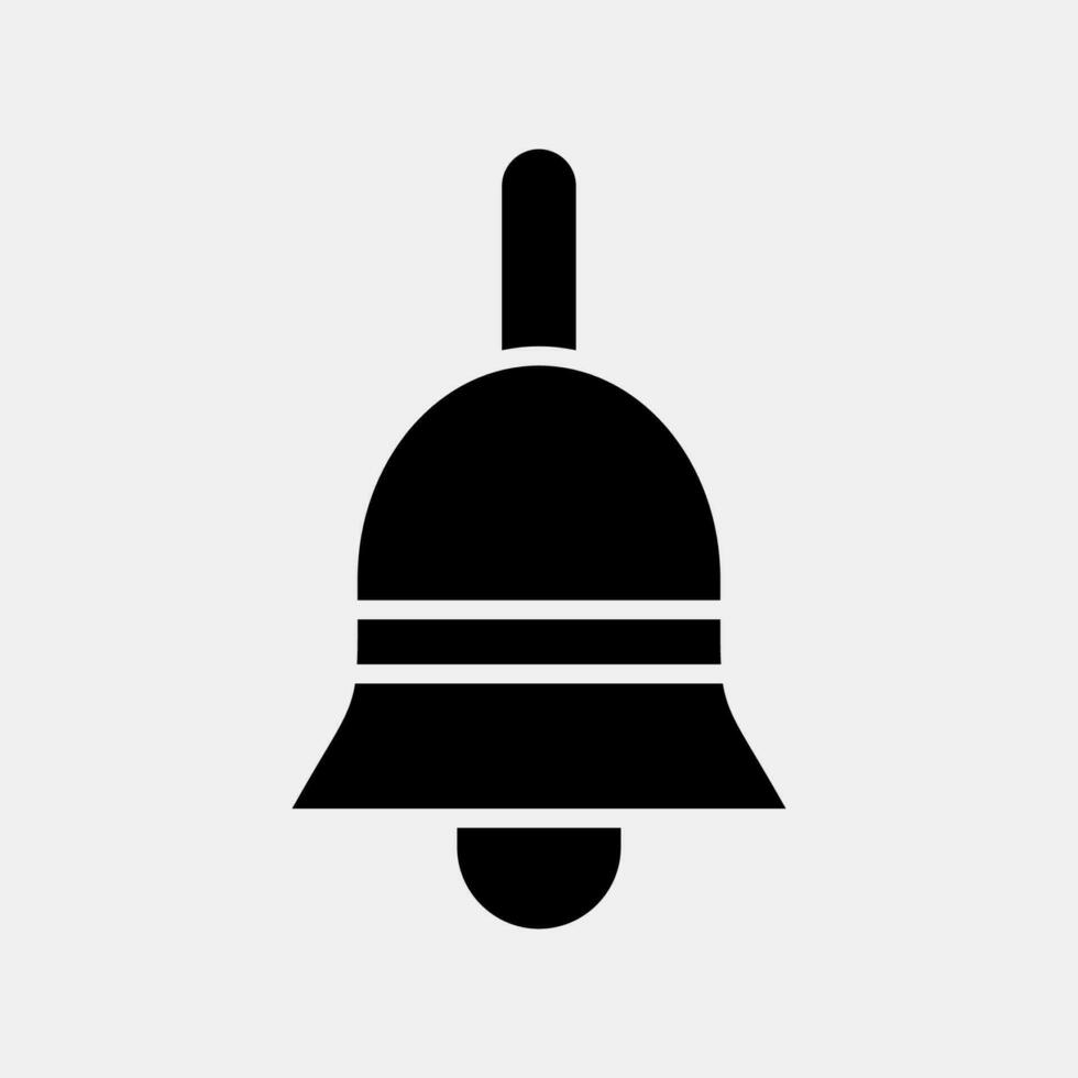 Icon bell. School and education elements. Icons in glyph style. Good for prints, posters, logo, advertisement, infographics, etc. vector