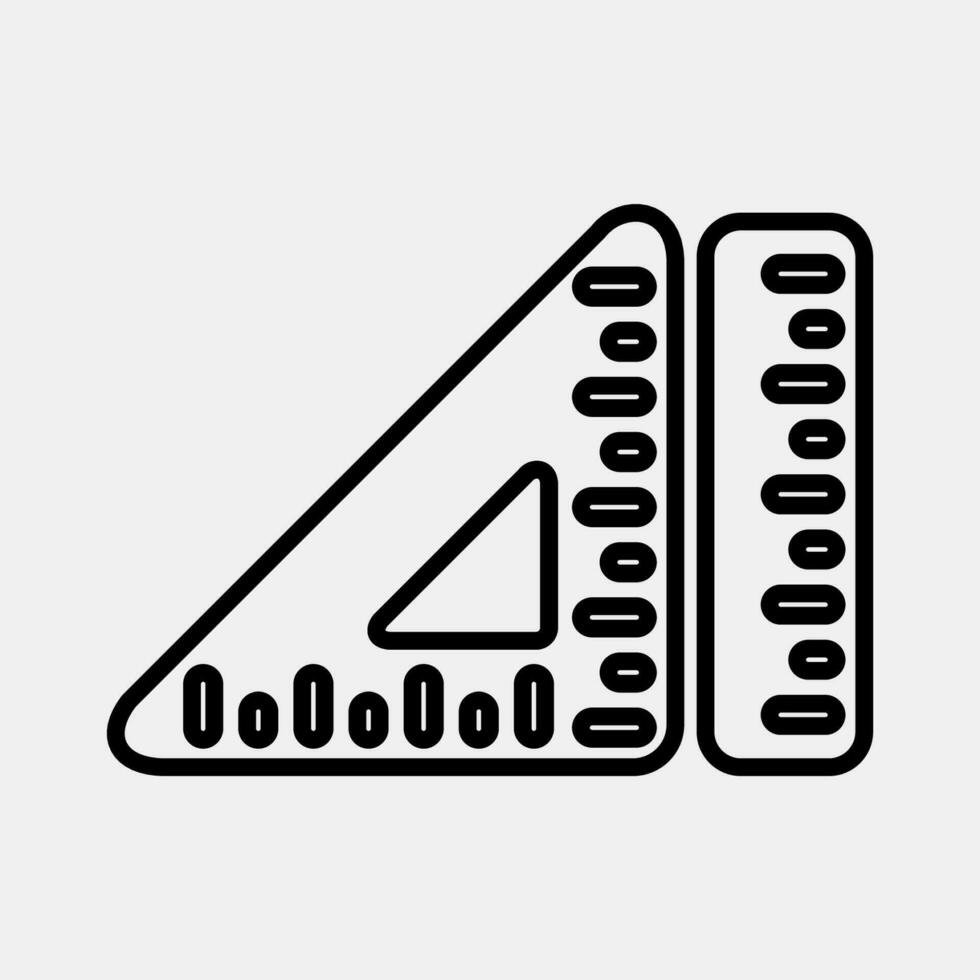 Icon ruler. School and education elements. Icons in line style. Good for prints, posters, logo, advertisement, infographics, etc. vector