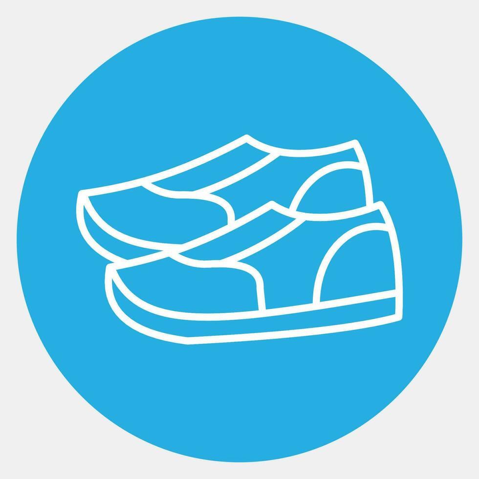 Icon shoes. School and education elements. Icons in blue round style. Good for prints, posters, logo, advertisement, infographics, etc. vector