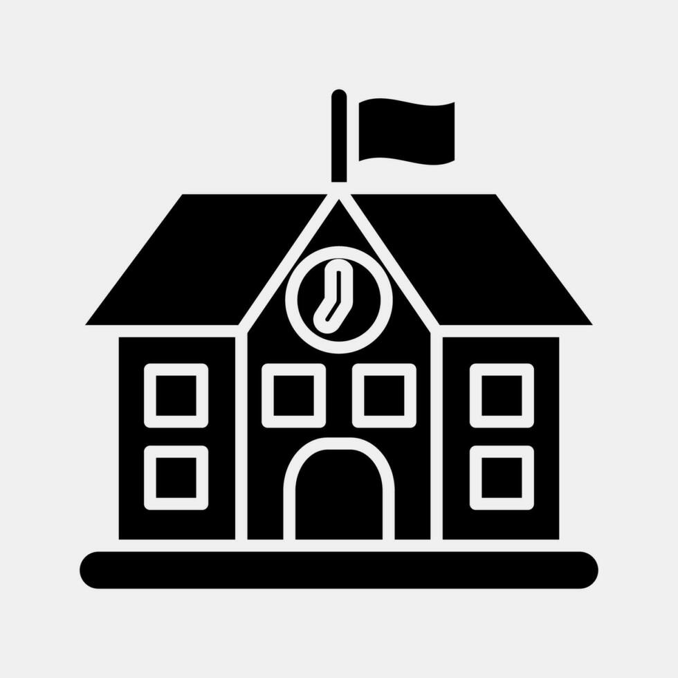 Icon school. School and education elements. Icons in glyph style. Good for prints, posters, logo, advertisement, infographics, etc. vector