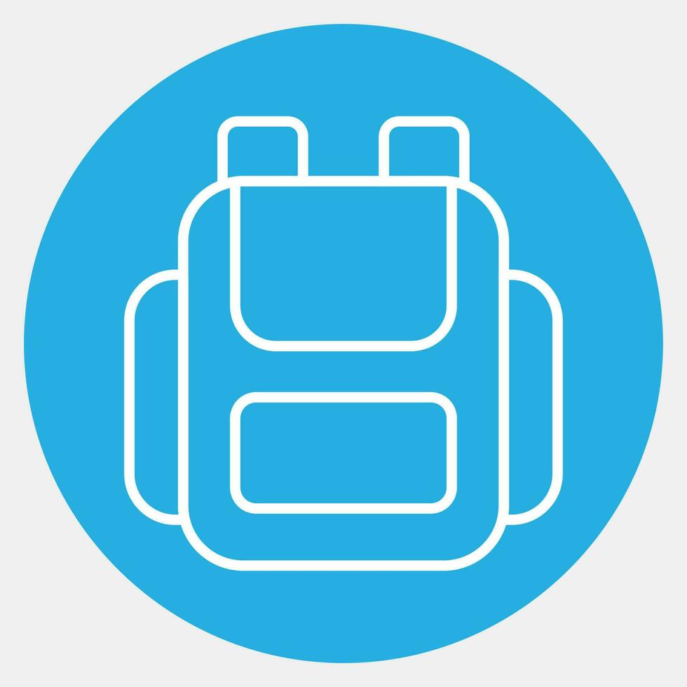 Icon bag. School and education elements. Icons in blue round style. Good for prints, posters, logo, advertisement, infographics, etc. vector