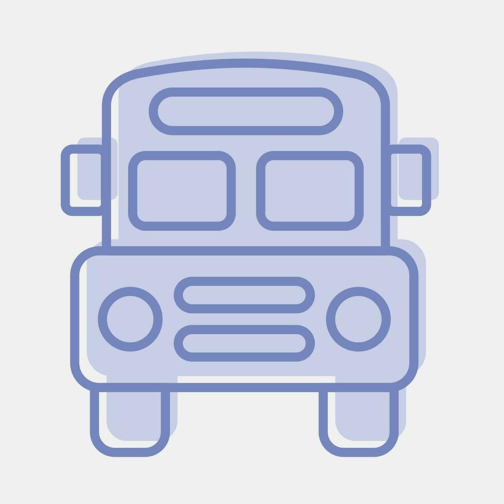 Icon school bus. School and education elements. Icons in two tone style. Good for prints, posters, logo, advertisement, infographics, etc. vector