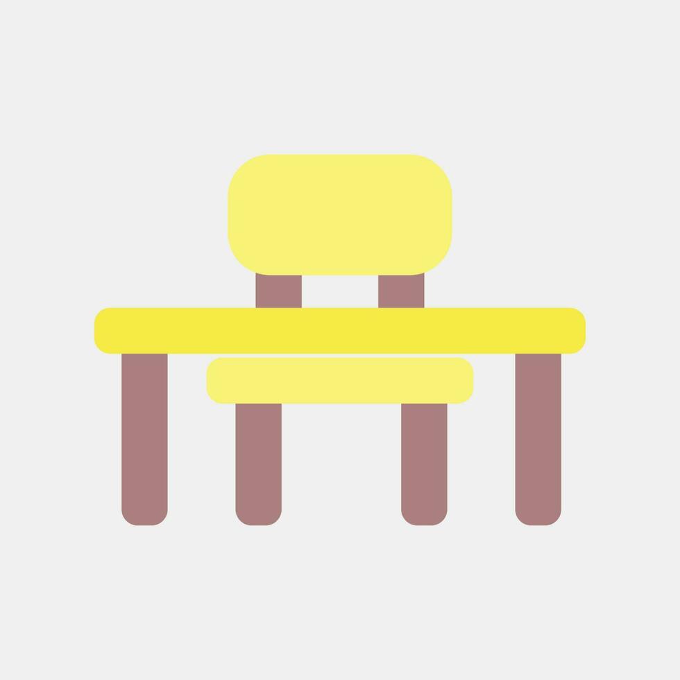 Icon desk. School and education elements. Icons in flat style. Good for prints, posters, logo, advertisement, infographics, etc. vector