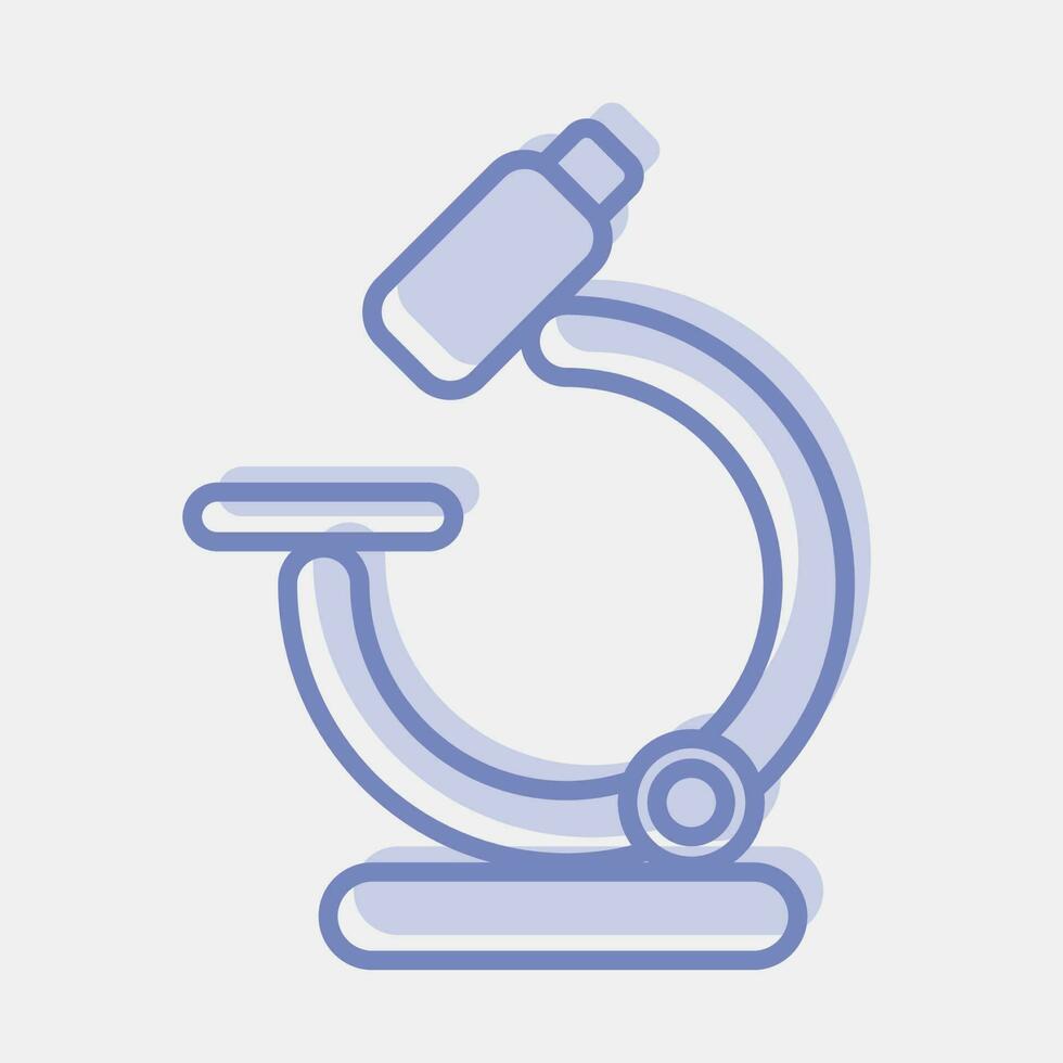 Icon microscope. School and education elements. Icons in two tone style. Good for prints, posters, logo, advertisement, infographics, etc. vector
