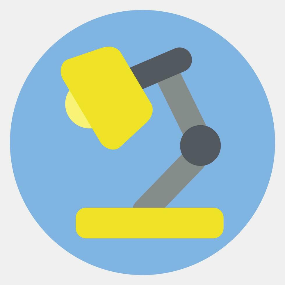 Icon desk lamp. School and education elements. Icons in color mate style. Good for prints, posters, logo, advertisement, infographics, etc. vector