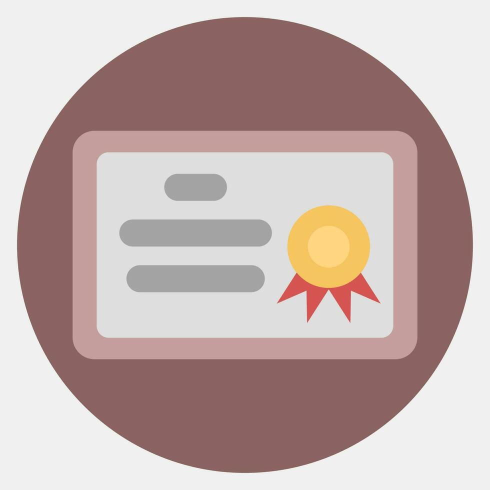 Icon diploma. School and education elements. Icons in color mate style. Good for prints, posters, logo, advertisement, infographics, etc. vector
