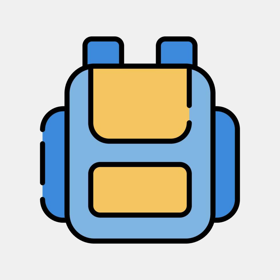 Icon bag. School and education elements. Icons in filled line style. Good for prints, posters, logo, advertisement, infographics, etc. vector