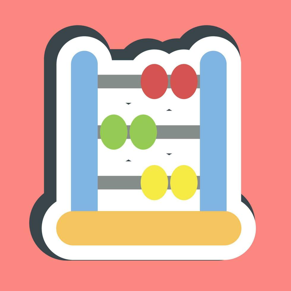 Sticker abacus counting frame. School and education elements. Good for prints, posters, logo, advertisement, infographics, etc. vector