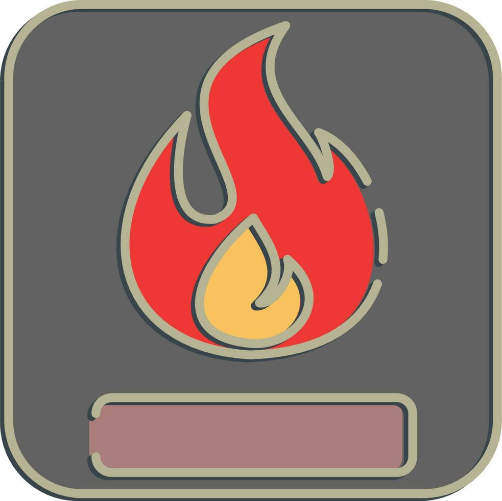Icon flamable. Packaging symbol elements. Icons in embossed style. Good for prints, posters, logo, product packaging, sign, expedition, etc. vector