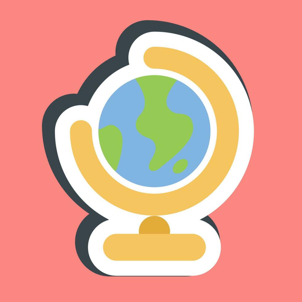 Sticker globe. School and education elements. Good for prints, posters, logo, advertisement, infographics, etc. vector
