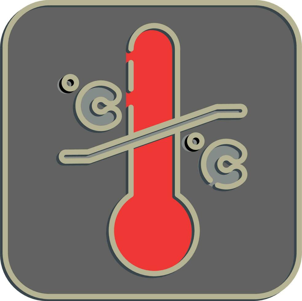 Icon temperature limitation. Packaging symbol elements. Icons in embossed style. Good for prints, posters, logo, product packaging, sign, expedition, etc. vector