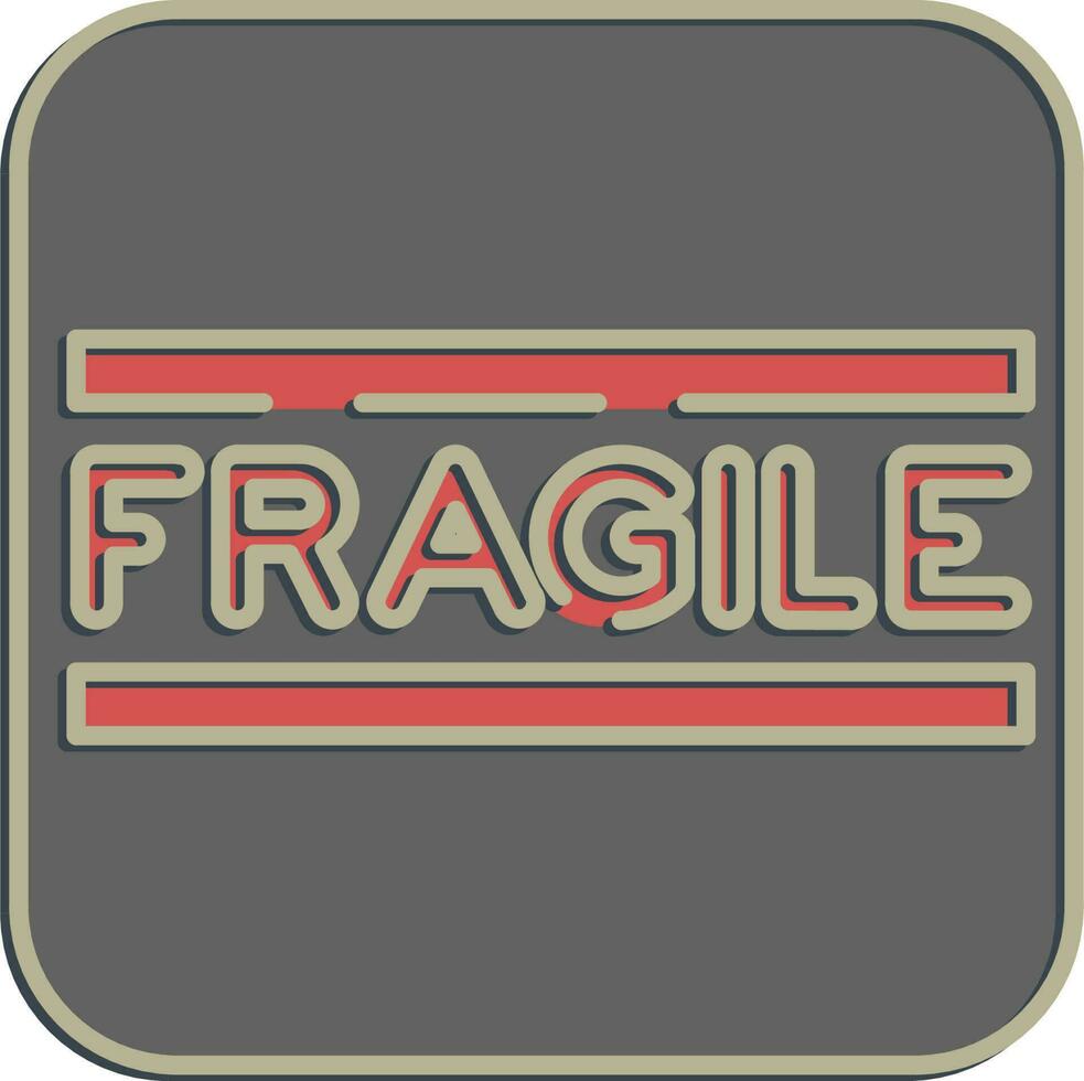 Icon fragile sign. Packaging symbol elements. Icons in embossed style. Good for prints, posters, logo, product packaging, sign, expedition, etc. vector