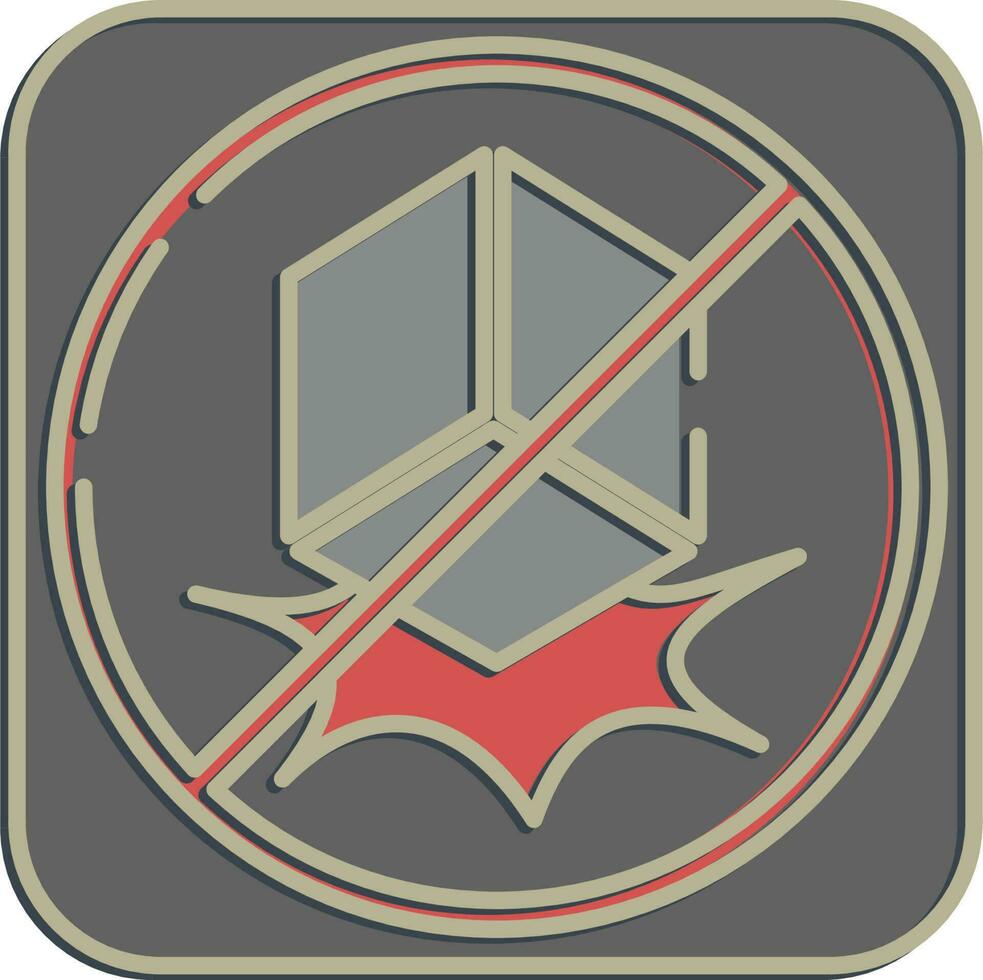 Icon do not drop. Packaging symbol elements. Icons in embossed style. Good for prints, posters, logo, product packaging, sign, expedition, etc. vector