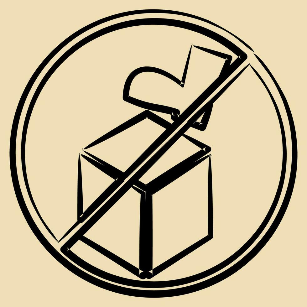 Icon do not step. Packaging symbol elements. Icons in hand drawn style. Good for prints, posters, logo, product packaging, sign, expedition, etc. vector