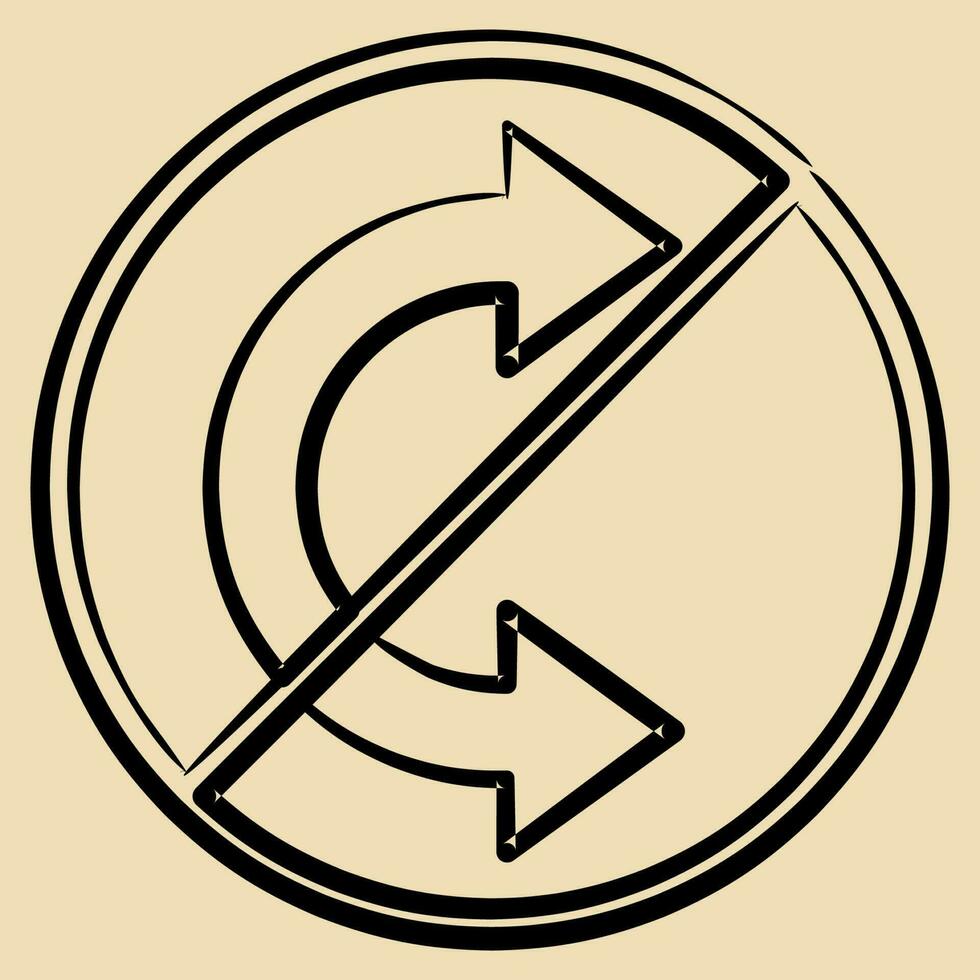 Icon do not roll. Packaging symbol elements. Icons in hand drawn style. Good for prints, posters, logo, product packaging, sign, expedition, etc. vector