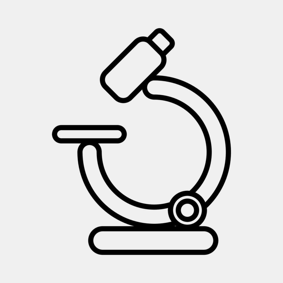 Icon microscope. School and education elements. Icons in line style. Good for prints, posters, logo, advertisement, infographics, etc. vector