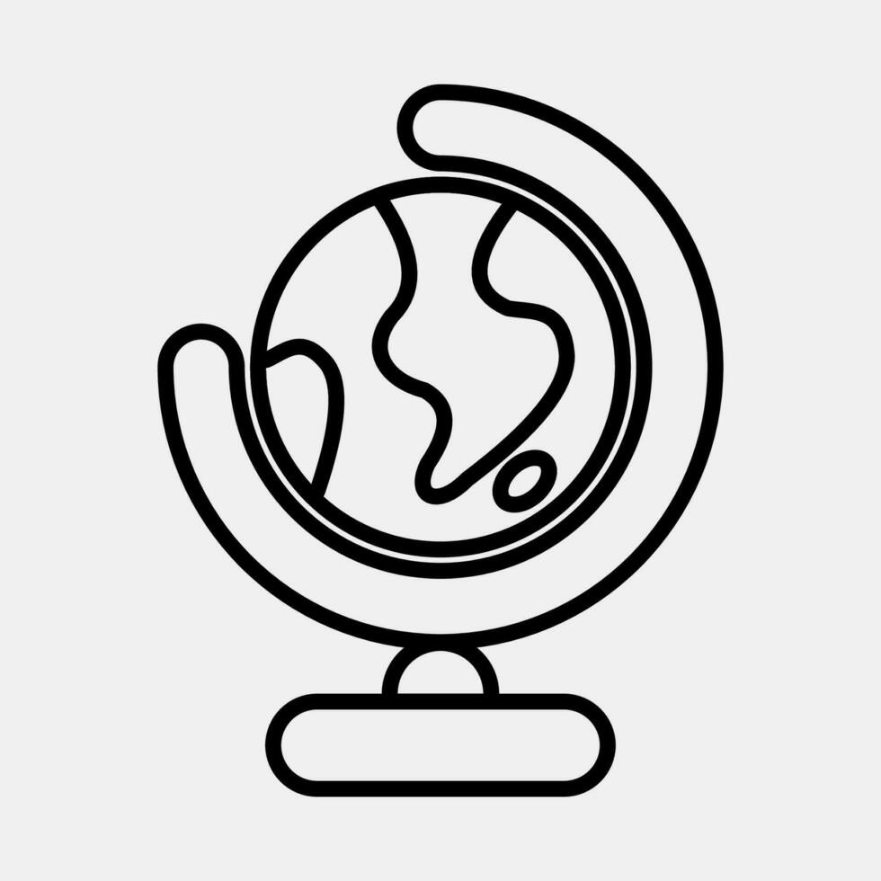 Icon globe. School and education elements. Icons in line style. Good for prints, posters, logo, advertisement, infographics, etc. vector