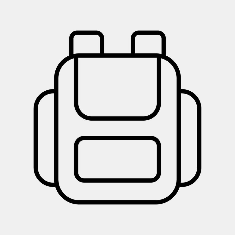 Icon bag. School and education elements. Icons in line style. Good for prints, posters, logo, advertisement, infographics, etc. vector