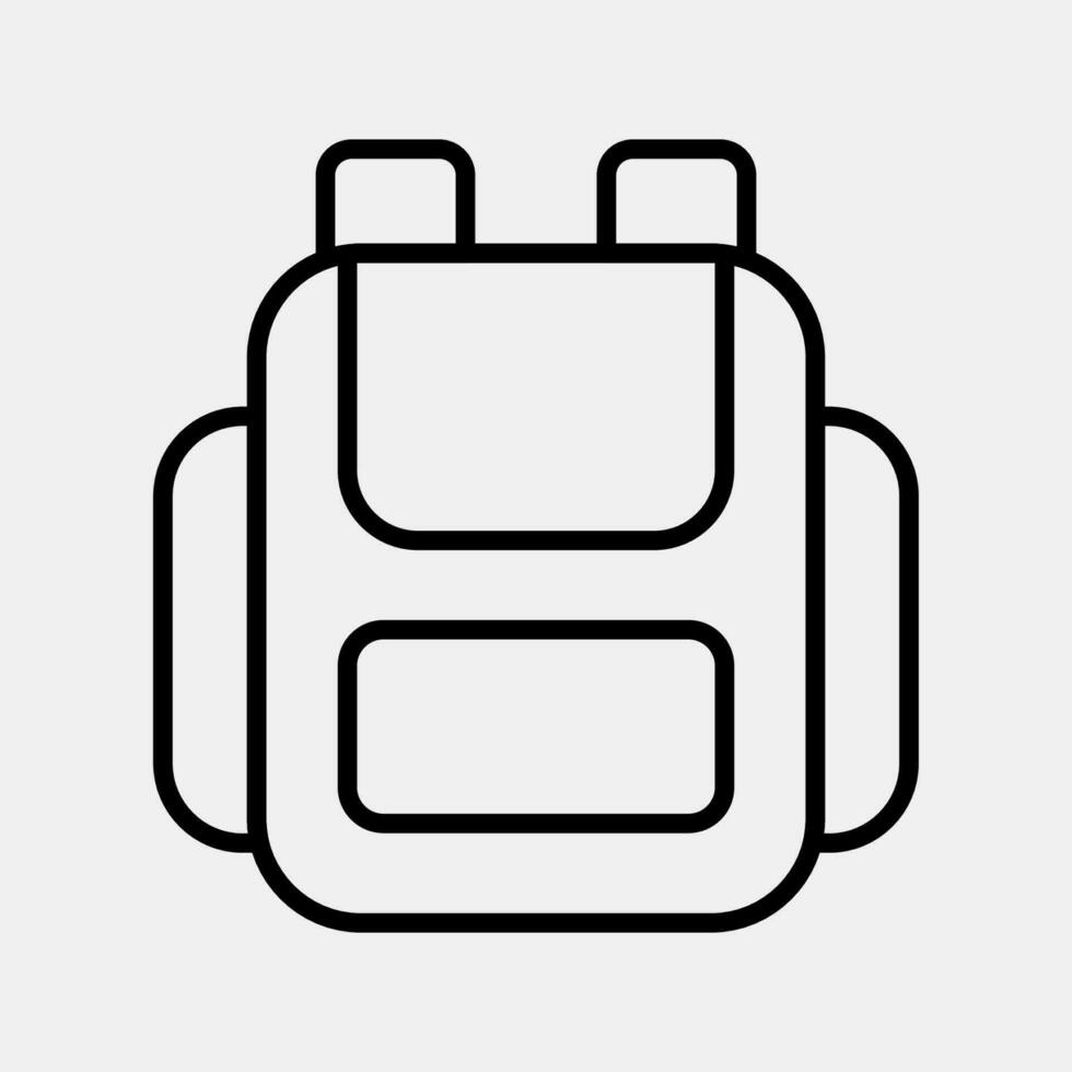 Icon bag. School and education elements. Icons in line style. Good for prints, posters, logo, advertisement, infographics, etc. vector