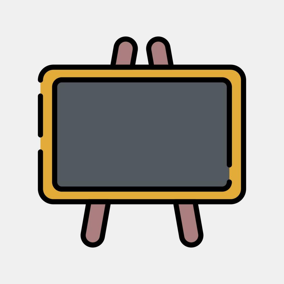 Icon black board. School and education elements. Icons in filled line style. Good for prints, posters, logo, advertisement, infographics, etc. vector