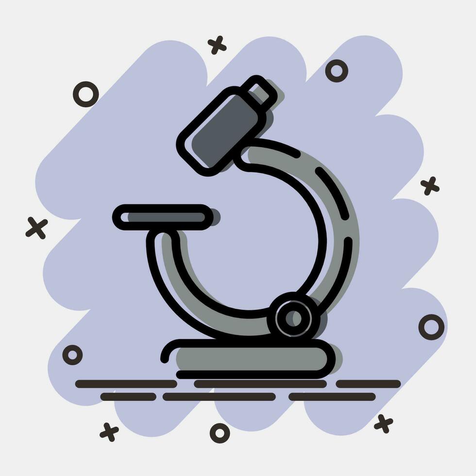 Icon microscope. School and education elements. Icons in comic style. Good for prints, posters, logo, advertisement, infographics, etc. vector