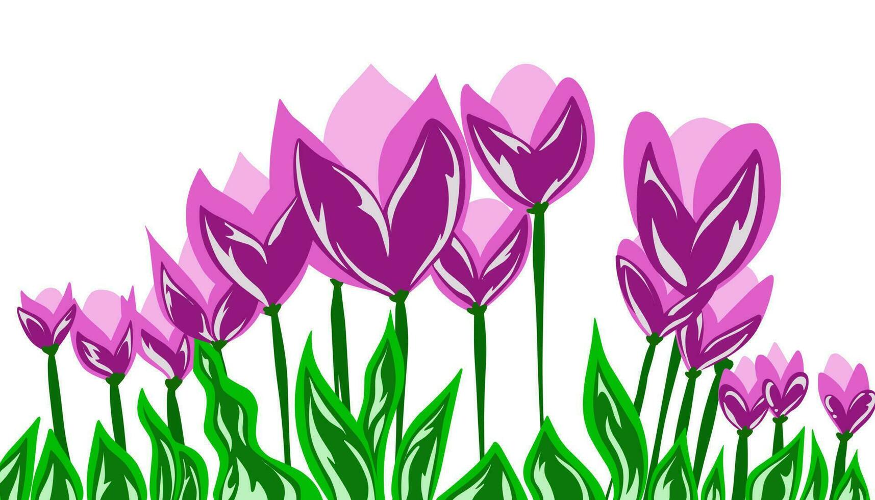Background illustration of tulip flowers vector